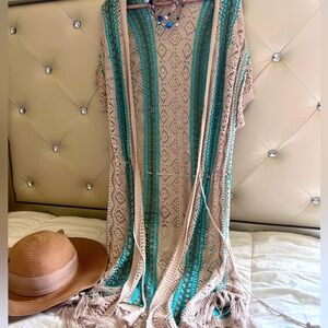 Chico’s crocheted linen vest / cover up